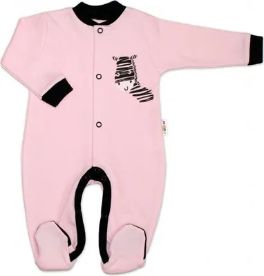 Obrázek produktu pro Baby Nellys Bavlněný overálek Zebra - růžový, vel. 62