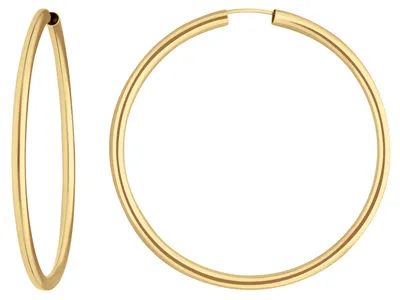 Produktbild von Paar Ohrringe Creolen rund schlicht Ohrschmuck aus 585 Gold Gelbgold 48x2,5mm