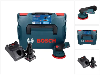 Obrázek produktu pro Bosch GEX 12V-125 Professional akumulátorová orbitální bruska 12 V 125 mm bez kartáčů + 2x akumulátor 6,0 Ah + nabíječka + L-Boxx