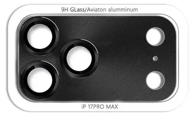 Obrázek produktu pro Skleněná ochrana zadního fotoaparátu pro iPhone 17 Pro Max, černá