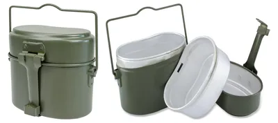 Produktbild von Black Snake Camping Kochgeschirr Aluminium 3-teilig Oliv, Topf mit Pfannendeckel
