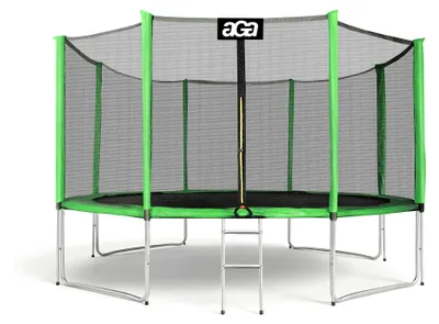Produktbild von Aga SPORT PRO Trampolin 366 cm 12 ft Hellgrün,Kindertrampolin,Gartentrampolin mit Sicherheitsnetz + Schutznetz + Leiter