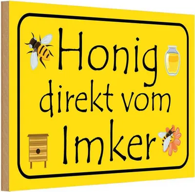 Produktbild von vianmo Holzschild 20x30 cm direkt vom Imker Dekoration