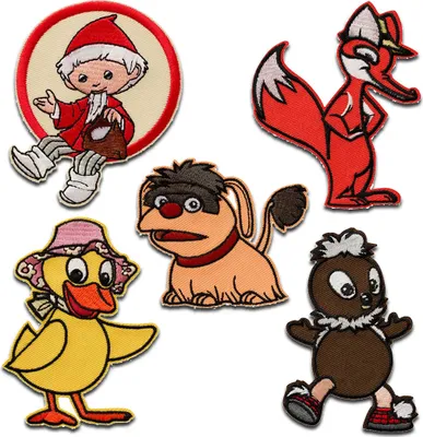 Produktbild von Mono-Quick Sandmännchen Set 5 Stück - Aufnäher, Bügelbild, Aufbügler, Applikationen, Patches, Flicken, Zum Aufbügeln