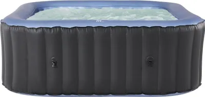 An inflatable hot tub filled with water.