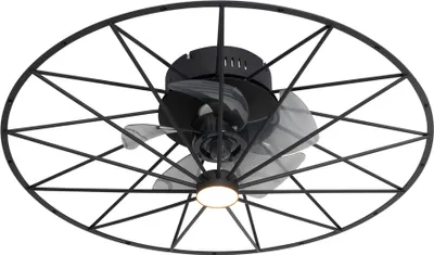 Produktbild von DeckenventilaTor Schwarz 62cm inkl  LED Dimmbar mit Fernbedienung Yaran