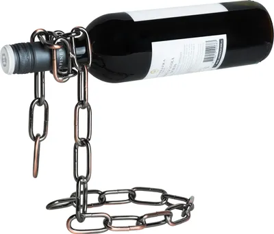 Produktbild von QUVIO Weinregal - Weinregal aus Metall - Stehendes Weinregal - Wohnaccessoire - 1 Flasche - Ketten-Design