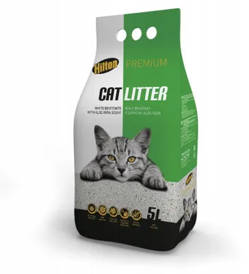Immagine prodotto di HILTON Premium bentonite bianco con aroma di aloe vera - Lettiera per gatti - 5L