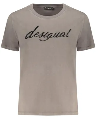 Produktbild von Graues Damen T-Shirt mit Rundhals und Perlen, ideal für Warschau