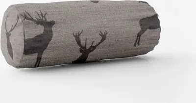 Produktbild von SCHÖNER LEBEN. Kissenhülle Jacquard mit Hirschen hellgrau grau Größe 15x40cm (ØxB) Nackenrolle 15x40cm (ØxB) Nackenrolle Größe
