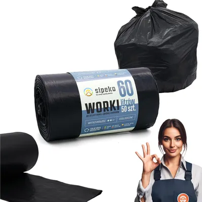 Obrázek produktu pro LDPE pytle na odpad SIPEKO 60L 50ks. ČERNÝ