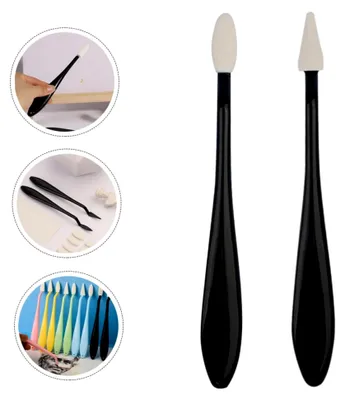 Produktbild von 2 Stück Skizzenwischer mit Schwamm und Kunststoffgriff, weiche Schwammpads, ergonomisch für Künstler und Zeichner, Mischwerkzeug für Skizzen und Papier