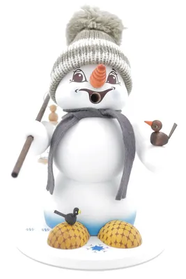 Produktbild von Kuhnert Erzgebirge - Schneemann Räuchermann,-figur,-männchen 19cm - Vogelhändler