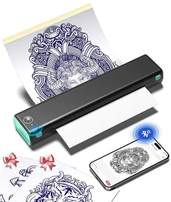 Produktbild von Phomemo M08F Tattoo Drucker Tattoo Stencil Drucker mit Smartphone und PC mit 10pcs Transferpapier