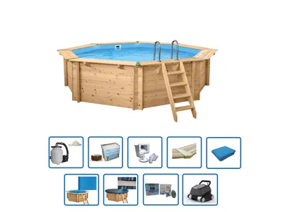 Produktbild von Interline Java Holzpool Ø 5,30 m × 1,36 m – Ultimate Set