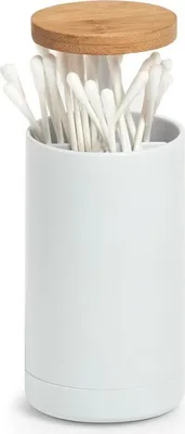 Obrázok produktu pre Nádobka na kozmetické tyčinky, Ø 6,5 x 11,5 cm, biela, ZELLER - ZELLER