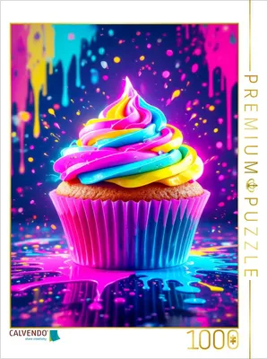 Produktbild von CALVENDO Puzzle Cupcake im Neonrausch | 1000 Teile Lege-Größe 64x48cm Foto-Puzzle für glückliche Stunden