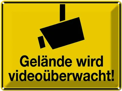 Produktbild von vianmo Blechschild 30x40 cm Gelände wird videoüberwacht Warnschild Hinweisschild Sicherheit Vorsicht