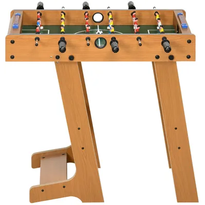 Produktbild von Klappbarer Tischfu?ball aus Holz mit 6 Stangen, 18 Spielern und Anzeigetafel, 69 x 37 x 70 cm