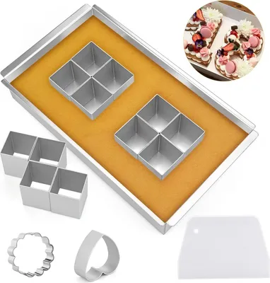 Produktbild von Verstellbare rechteckige Kuchenform mit Zahlen - Antihaft-Kuchenform für Buchstaben und Zahlenkuchen - DIY-Kuchenformset für Hochzeit, Geburtstag und Taufe