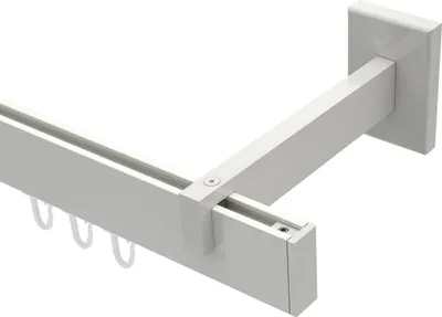 Produktbild von Interdeco Innenlaufstange / Gardinenstange mit Innenlauf Weiß, Typ Smartline Paxo (Kappe), 14x35 mm 1-läufig, 540 cm