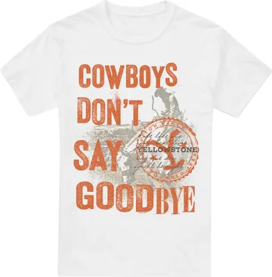 Image de Yellowstone - "Cowboys Don't Say Goodbye" T-shirt pour homme TV5706 (XL) (Blanc)