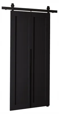 Produktbild von KierMoebel Schiebetür Komplettset QUDIO M1 Schwarz 76x205x3,2 cm Wohnzimmer Schiebetür