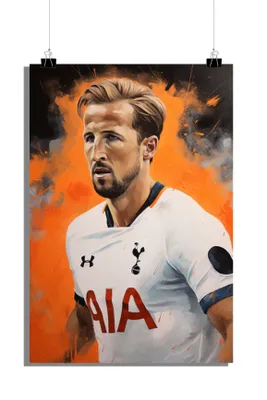 Produktbild von Harry Kane Poster - Fußball Poster - Tottenham Hotspur Trikot Poster - 51x71cm - Perfekt zum Einrahmen