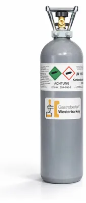 Produktbild von CO2-Flasche 2 kg Stahl Eigentumsflasche mit Drehventil Lebensmittel-CO2 E 290