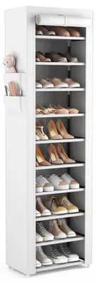 Schuhregal mit 11 Ebenen, 45x30x175 cm, für 20–22 Paar Schuhe, Stoff
