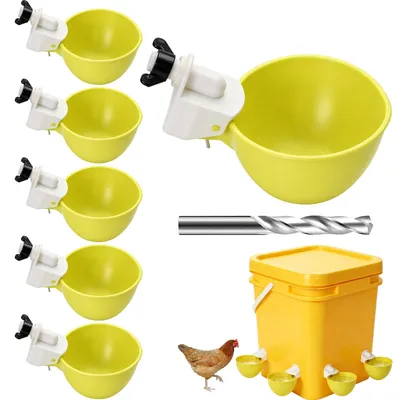 6 Hühner-Trinkbecher mit Bohrer, automatische Wasserversorgung