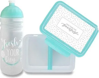 Obrázok produktu pre Zdravá fľaša a Zdravá sváča set - Fresh tyrkysová