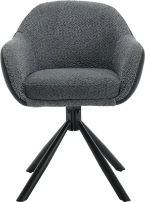 Produktbild von Esszimmerstühle Supria – Set aus 2 Drehbare Esszimmerstühle – Dunkelgrau – Mit Armlehnen – Küche & Esszimmer