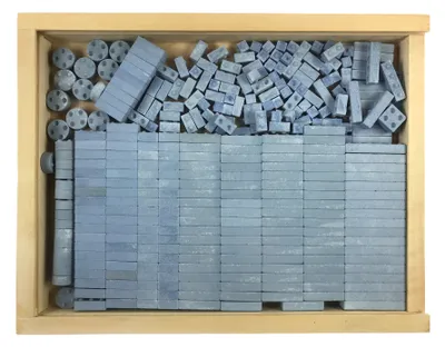 Produktbild von KINGSTONES Spezialkasten, blau - Steinbaukasten aus Marmormehl ca 260 Teile Stein-Konstruktionsset