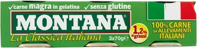 Produktbild von Montana carne classica Rindfleisch in Aspik dose 3x70g 100% Italienisch Fleisch
