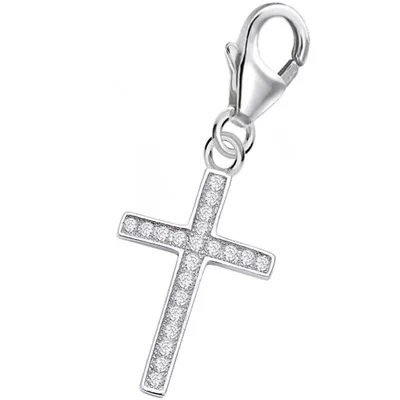 Charm Anhänger Kreuz für zeitlose Eleganz I Echtsilber Armband-Schmuck
