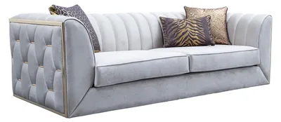 Zdjęcie produktu dla Sofa 3 osobowa Elegancki Nowoczesny Design Meble Drewniane Tkanina Tapicerka Nowy
