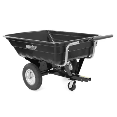 Produktbild von HECHT 53080 Anhänger | mit Kippfunktion | 300 kg | Tragkraft | 360°-Bugrad | Rasentraktor kompatibel