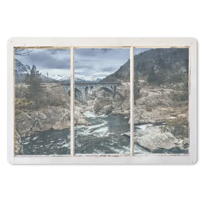 Produktbild von MuchoWow® Schreibtischunterlage Aussicht - Brücke - Wasser 60x40 cm - XXL Mauspad - Großes Mauspad