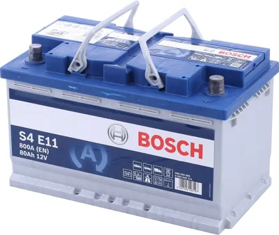 Produktbild von BOSCH S4 E11 Starterbatterie 12V 80Ah 800A/EN L4 für VW Audi Opel BMW Ford Jeep