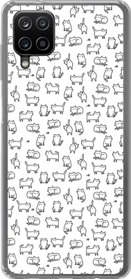 Produktbild von MuchoWow® Handyhülle Schutzhülle Hülle für Telefoonhoesje Samsung Galaxy A12 Mädchen - Katze - Muster - Mädchen - Kinder - Kinder Silikon Softcase Handy Hülle - Bild