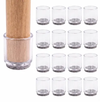 Produktbild von 16x Silikon-Filzaufsatz für Möbelbeine, 22 mm