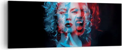 Produktbild von Bild auf Leinwand - Leinwandbild - Einteilig - Schwarz Frau Emotionen - 140x50cm - Wand Bild - Wanddeko - Wandbilder - Leinwanddruck - Bilder - Wanddekoration - Leinwand bilder - AB140x50-4472