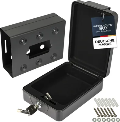 Produktbild von HMF 307-02, Anschraubbare Box, Dokumentenbox, 20 x 15,5 x 7 cm, schwarz