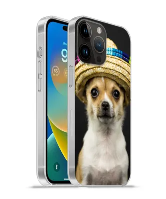 Produktbild von MuchoWow® Handyhülle Schutzhülle Hülle für Apple iPhone 14 Pro Max Hund - Sombrero - Schwarz Silikon Softcase Handy Hülle - Hardcover