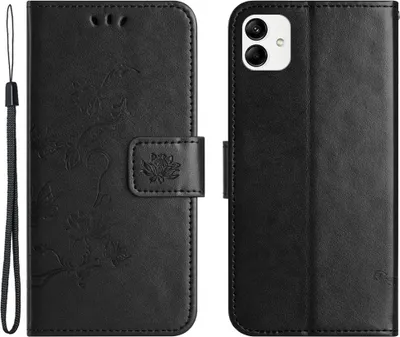 Produktbild von Motorola Moto G54 Hülle - Coverup Blumen & Schmetterlinge Klapphülle - Schwarz