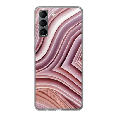 Produktbild von MuchoWow® Handyhülle Schutzhülle Hülle für Samsung Galaxy S21 Natursteine - Rosa - Großaufnahme Silikon Softcase Handy Hülle - Softcase