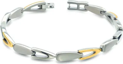 Productafbeelding van Boccia damesarmband 03033-02, tweekleurig titanium, verguld