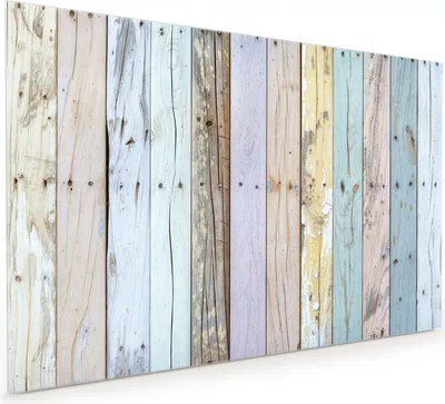 Produktbild von Küchenrückwand Spritzschutz Glas mit Motiv Bunte Holzplanken 40 x 40 cm