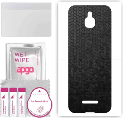 Produktbild von apgo Rückseite Schutzfolie, Skin, kompatibel mit Nokia 8000 4G, Hinten Displayschutzfolie aus Vinylfolie, kratzfest, einfache Montage - Schwarze Honigwabe